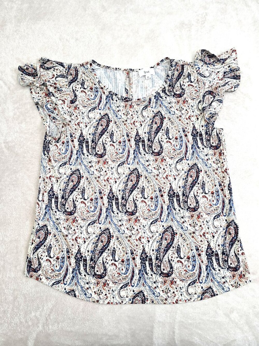 FYVE Beige Floral Pattern Blouse, Medium